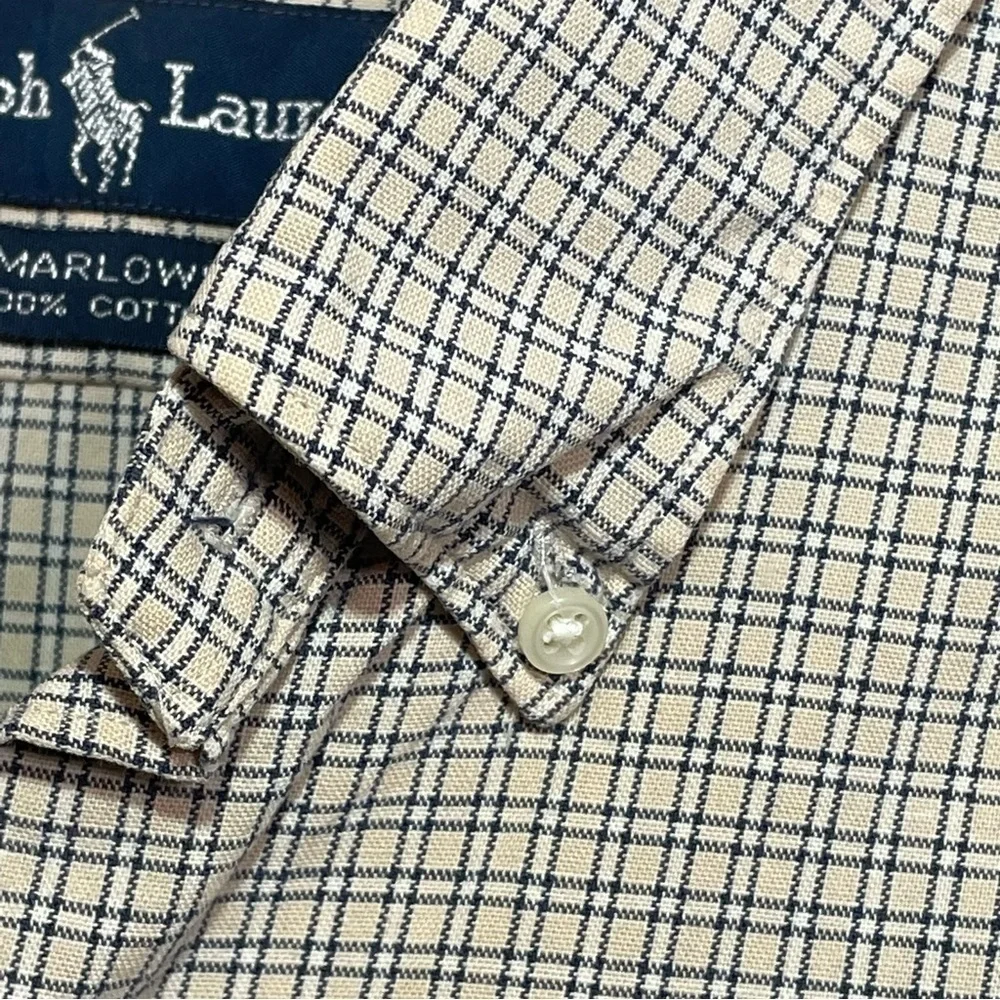 Polo Ralph Lauren Marlowe Mens Gingham Plaid Short Sleeve Shirt Size Large